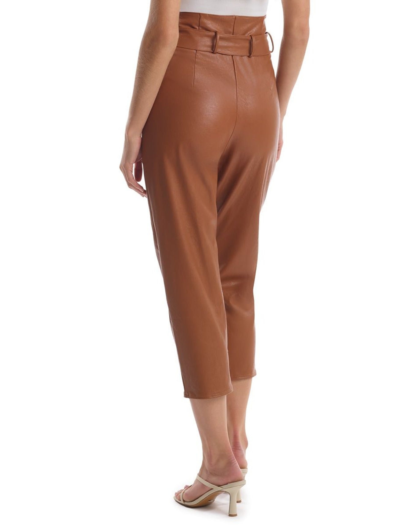 Faux Leather Paperbag Pants | Cocoa
