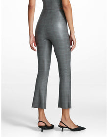 Faux Leather Print Cropped Flare | Glen Plaid