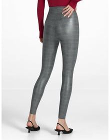 Faux Leather Print Legging | Glen Plaid