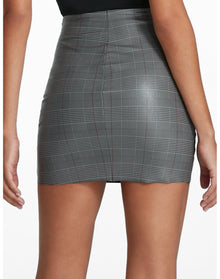 Faux Leather Print Micro-Mini Skirt | Glen Plaid
