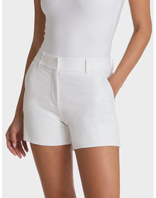 Faux Leather Tailored Short | White