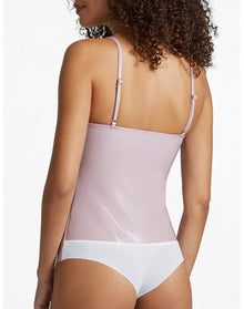 Faux Patent Leather Cami Bodysuit | Mauve