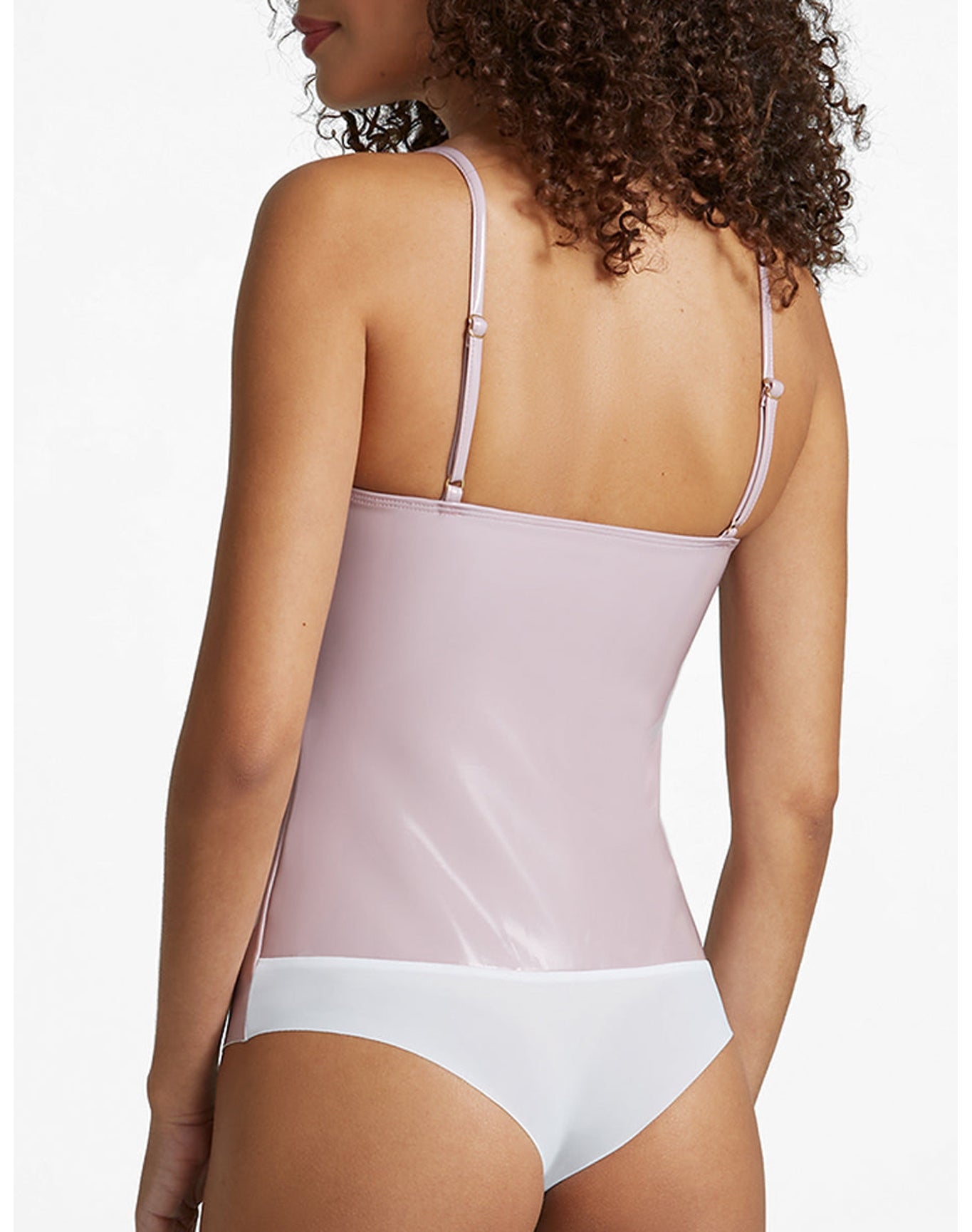 Faux Patent Leather Cami Bodysuit | Mauve