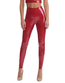 Faux Patent Leather Legging | Lava