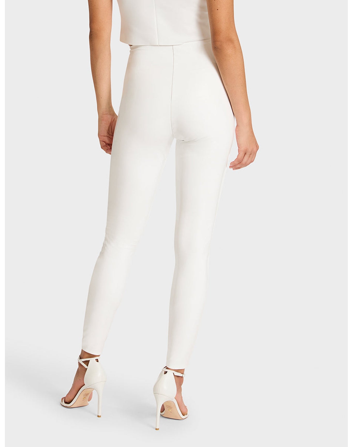 Faux Patent Leather Legging | White