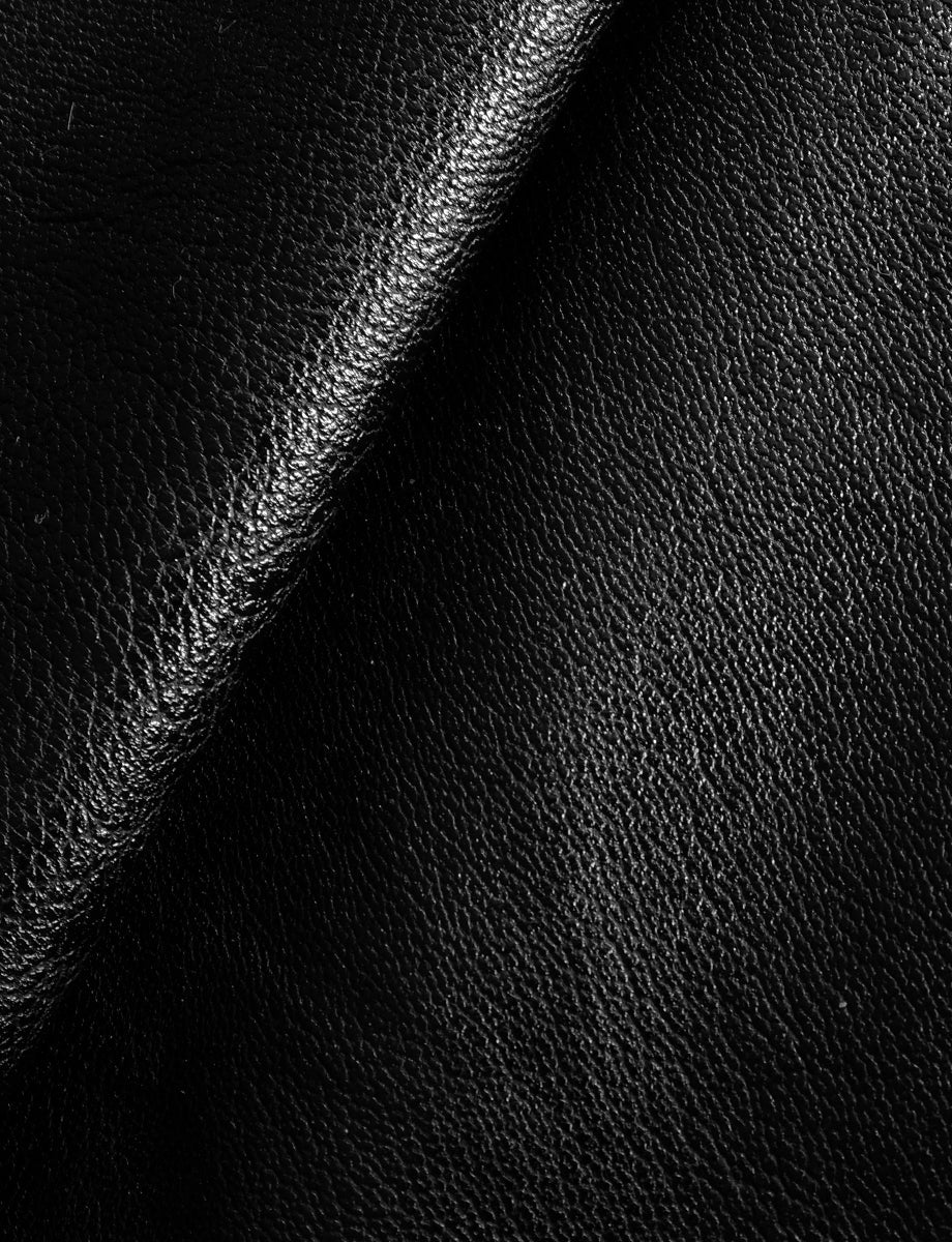 Faux Leather V-Neck Bodysuit::Black::Detail
