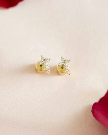 Faye Studs | Clear Crystal | 14K Gold Plated