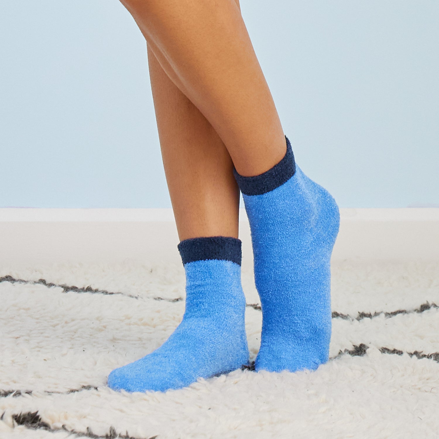 Fuzzy Lounge Socks | Glacier