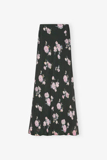 Floral Printed Crepe Maxi Skirt | Climbing Ivy