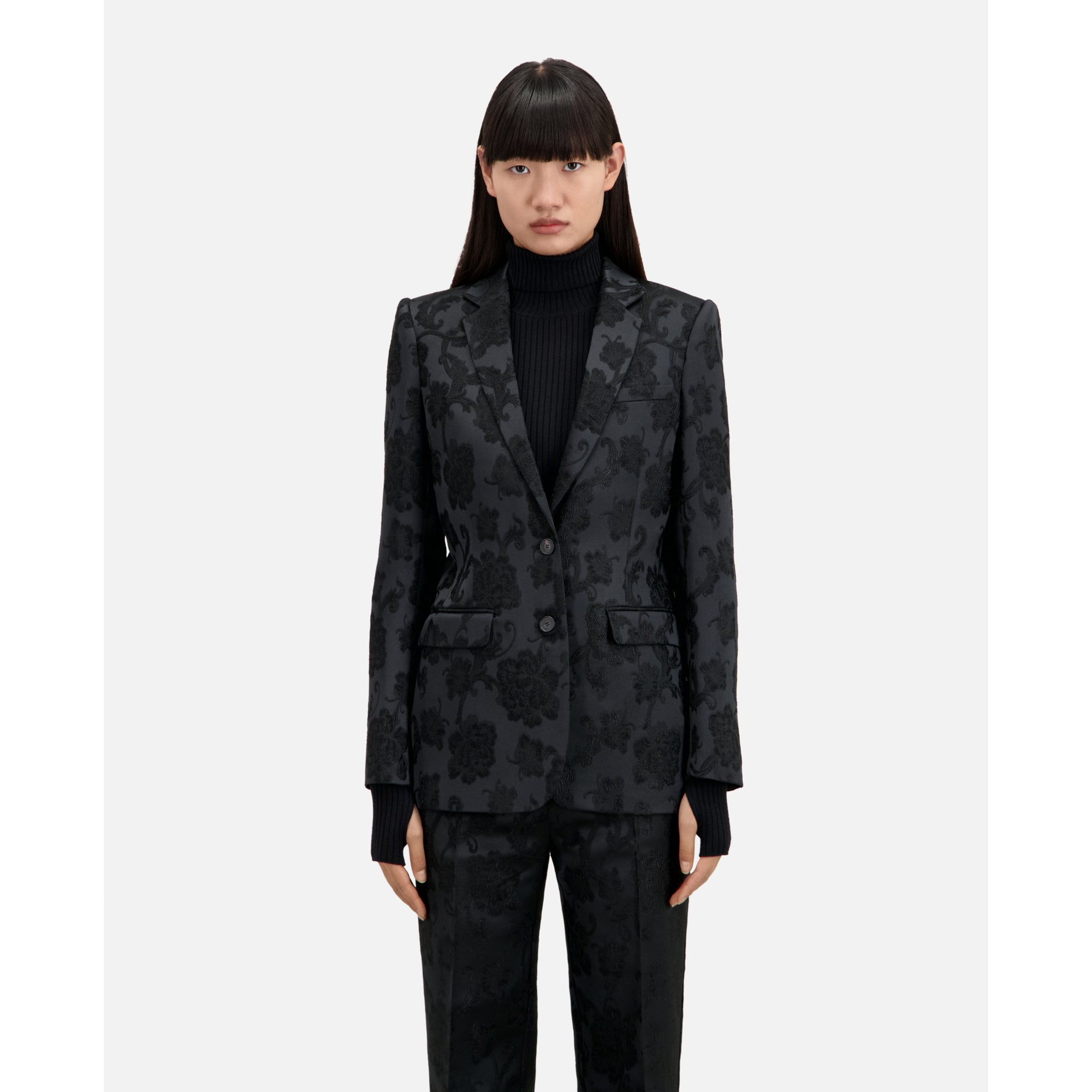 Floral Suit Jacket | Women | Black