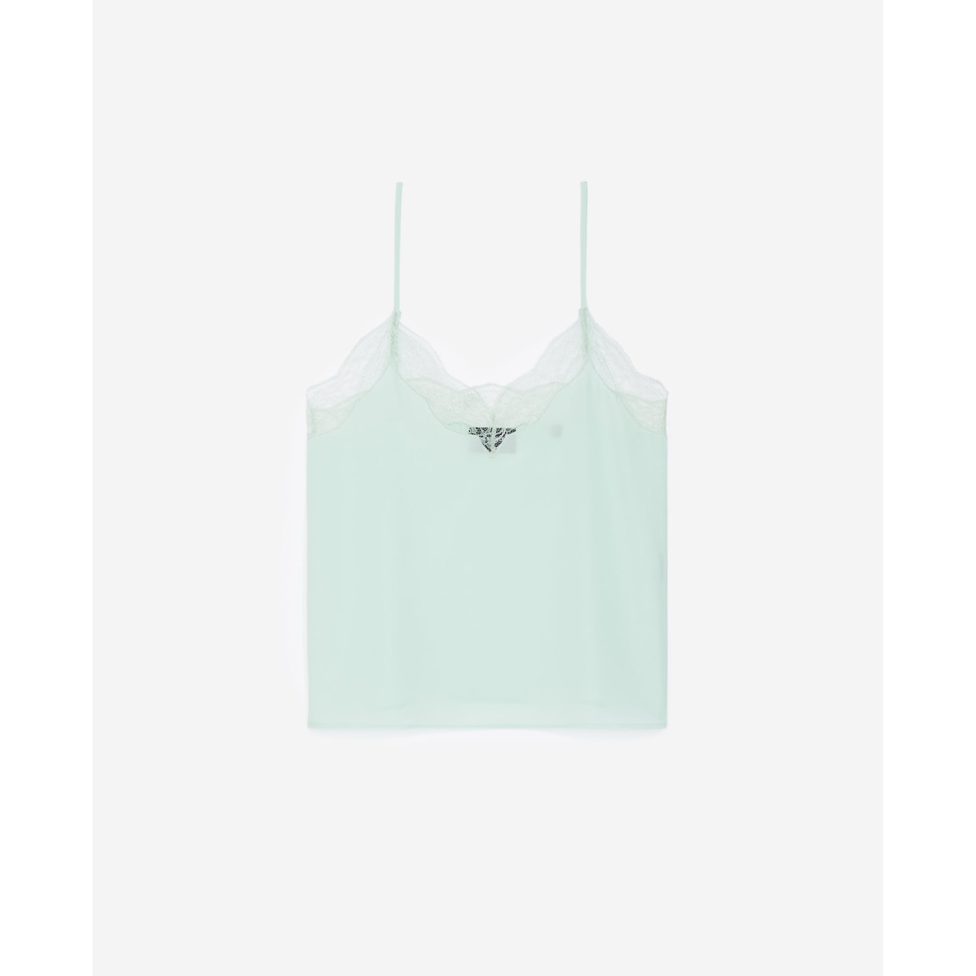 Flowing Green Camisole With Lace | Women | Mint