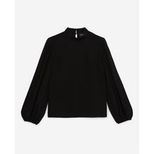 Flowing Top With High Neck | Women | Black