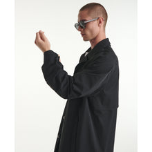 Flowing Trench Coat With Press Studs | Men | Black