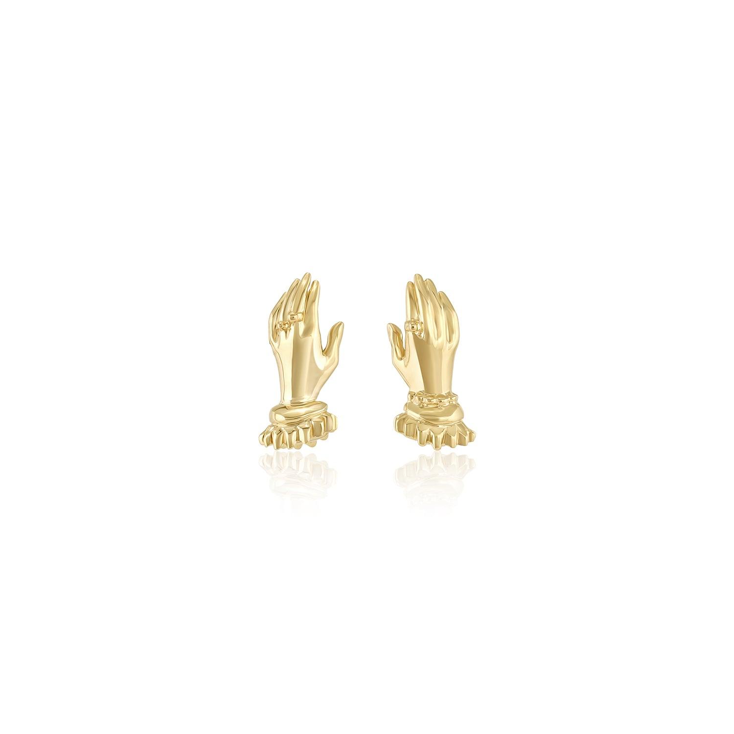 Women | Forever & For Always Everyday Hand Studs | 14k Yellow Gold