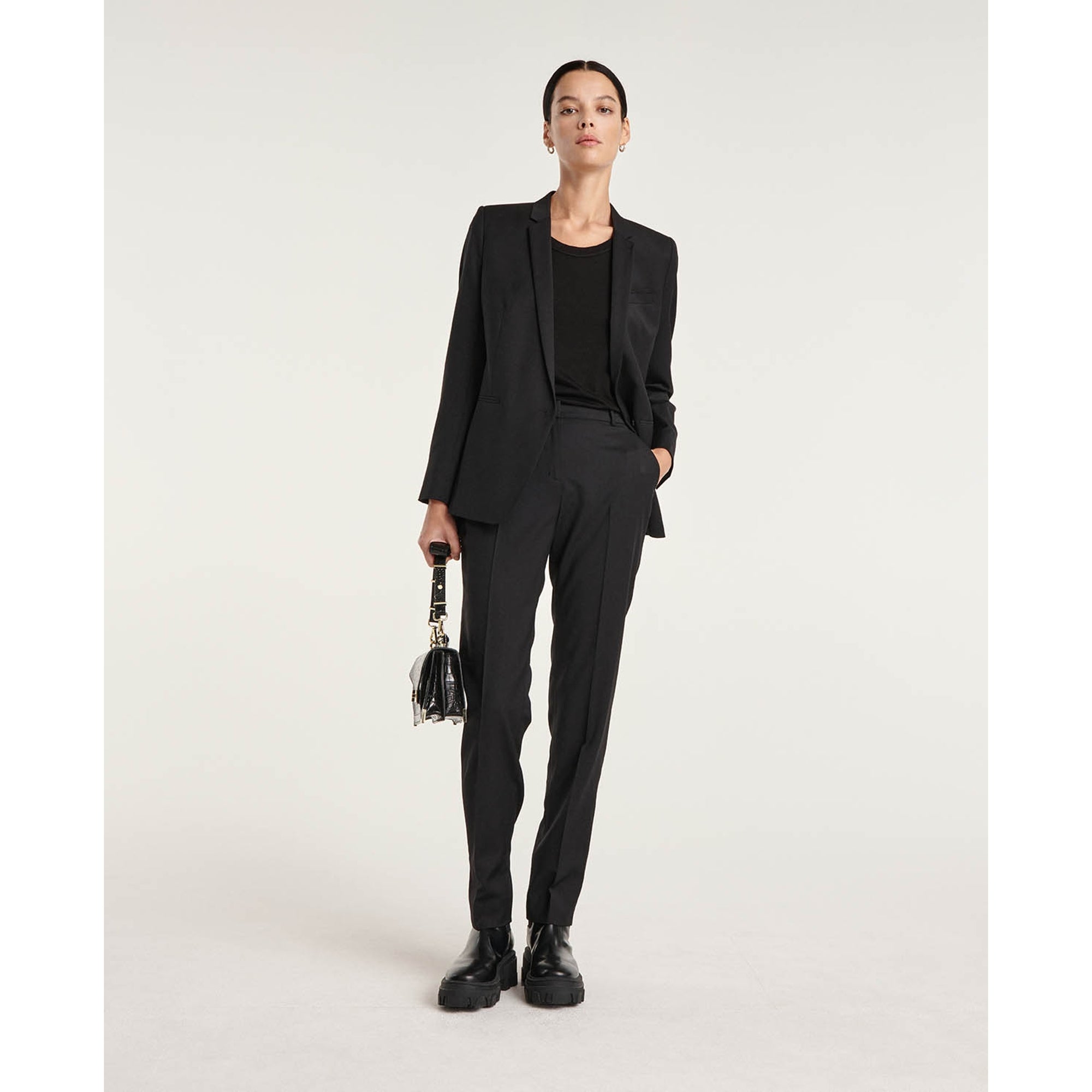 Formal Flowing Pants In Wool | Women | Black