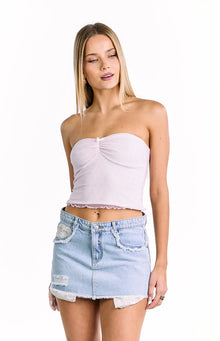 Found Love Floral Denim Skirt | Light Wash