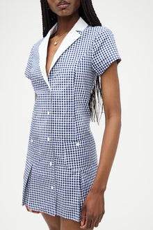 Garden Gingham Mini Dress - Seaside Gingham