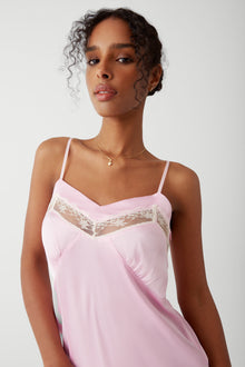 Carson Satin Mini Dress - English Rose