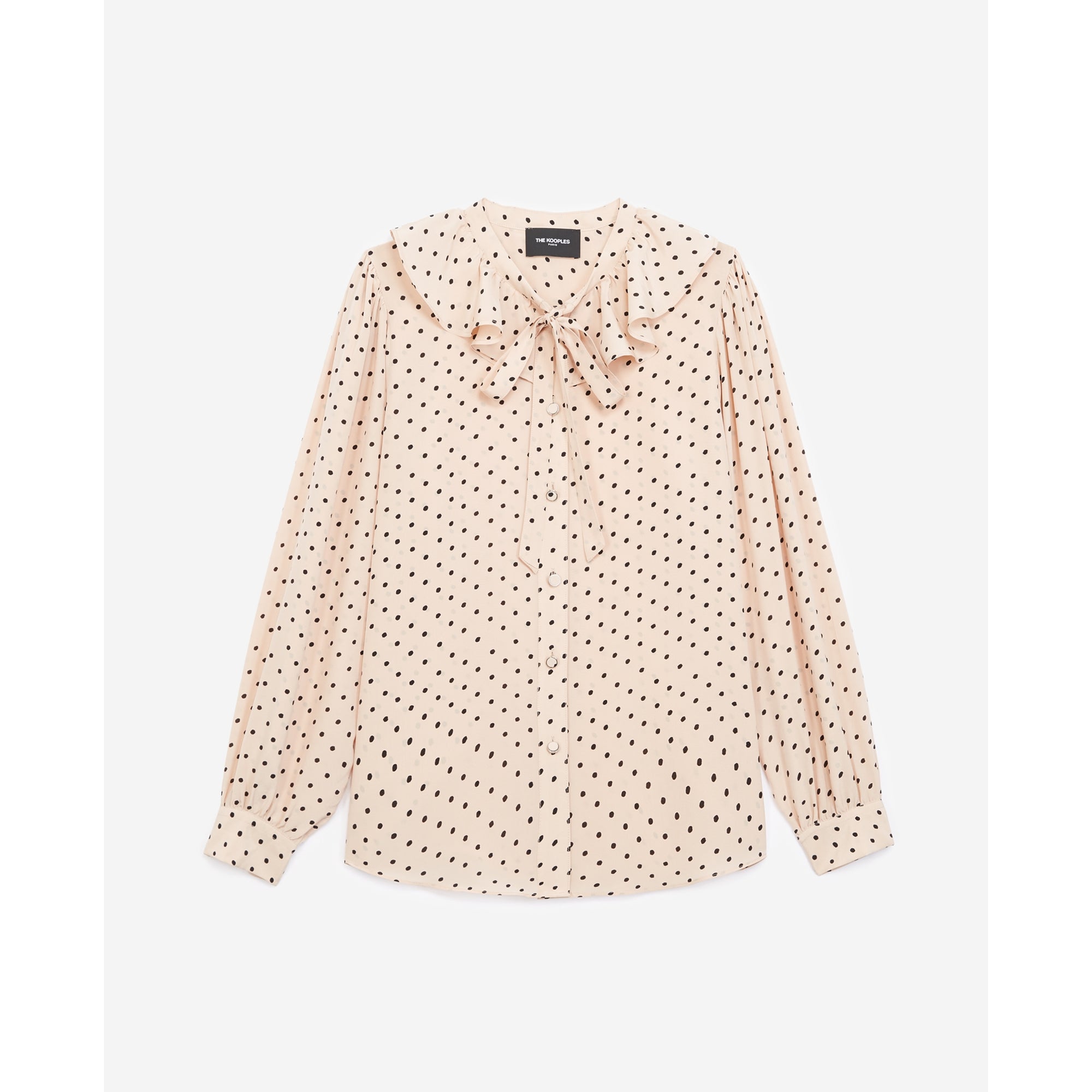 Frilly Shirt With Polka-Dot Print | Women | Light Pink