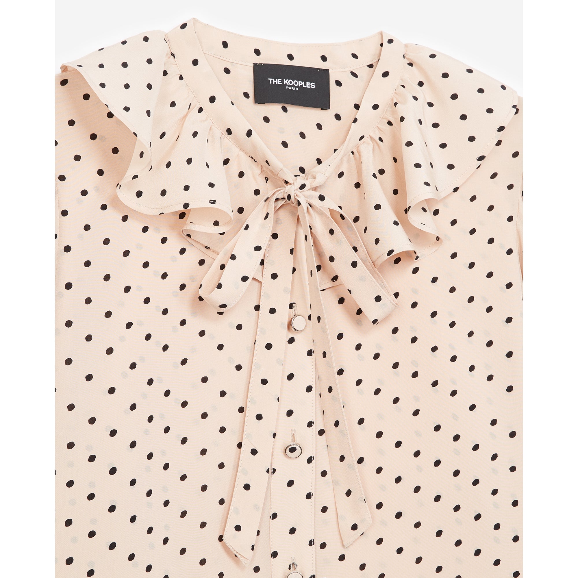 Frilly Shirt With Polka-Dot Print | Women | Light Pink