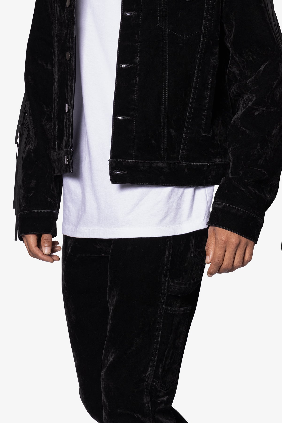 Fringe Trucker Jacket | Black