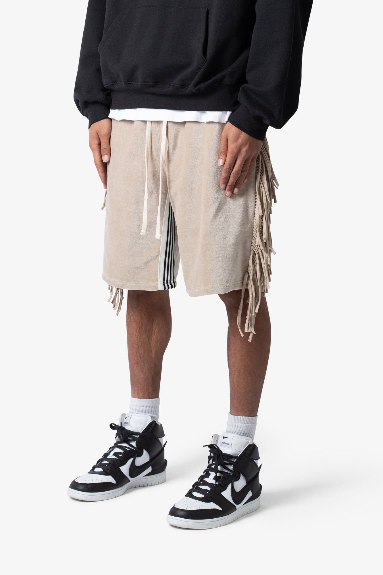 Fringe Velour Sweatshorts | Dust