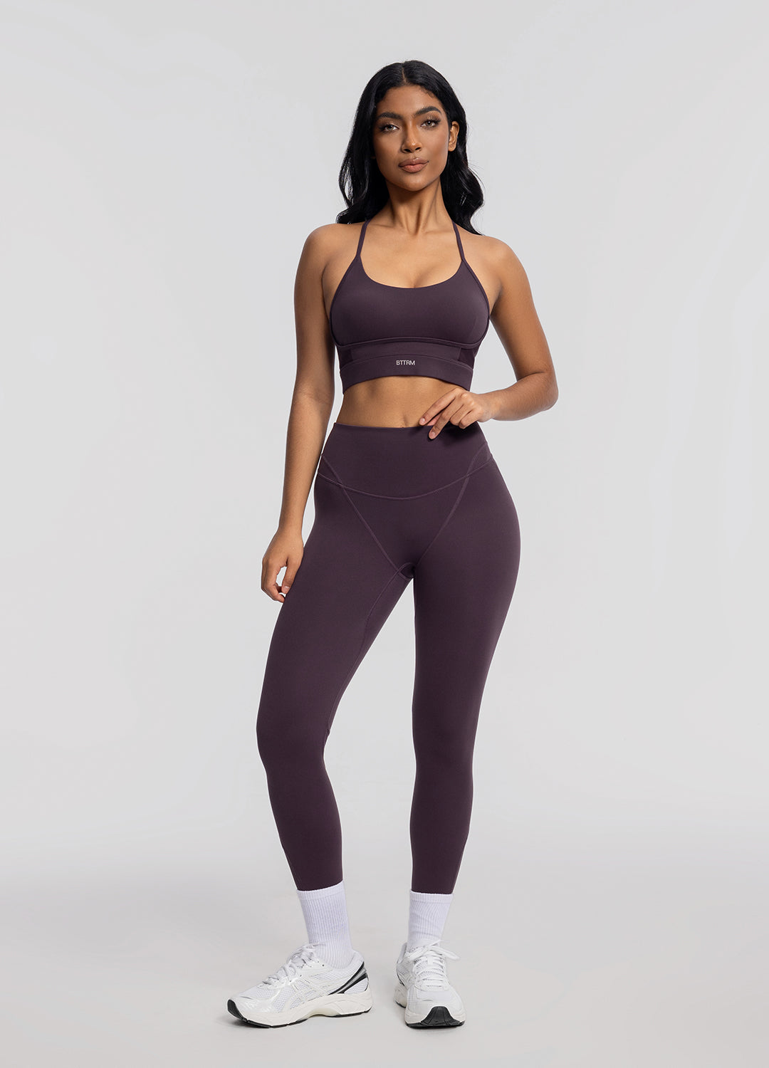 High-Waisted Stretch Performance Leggings | Midnight Plum