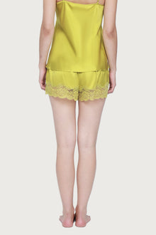 Silk Lace Short by Ginia in Chartreuse