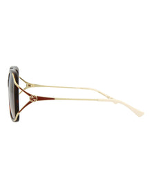 Gucci Oversized Square Acetate Sunglasses | Havana