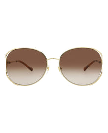 Gucci Oval Metal Sunglasses | Gold