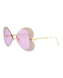 Gucci Cat Eye Metal Sunglasses | Gold