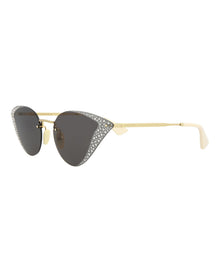 Gucci Cat Eye Metal Sunglasses | Gold