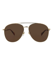 Gucci Aviator Metal Sunglasses | Gold