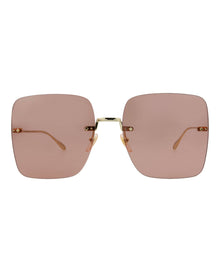 Gucci Square Metal Sunglasses | Gold