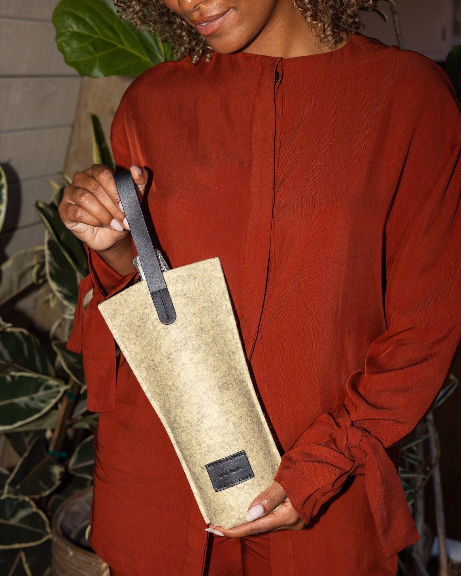 Hana Merino Wool Bottle Bag | Champagne