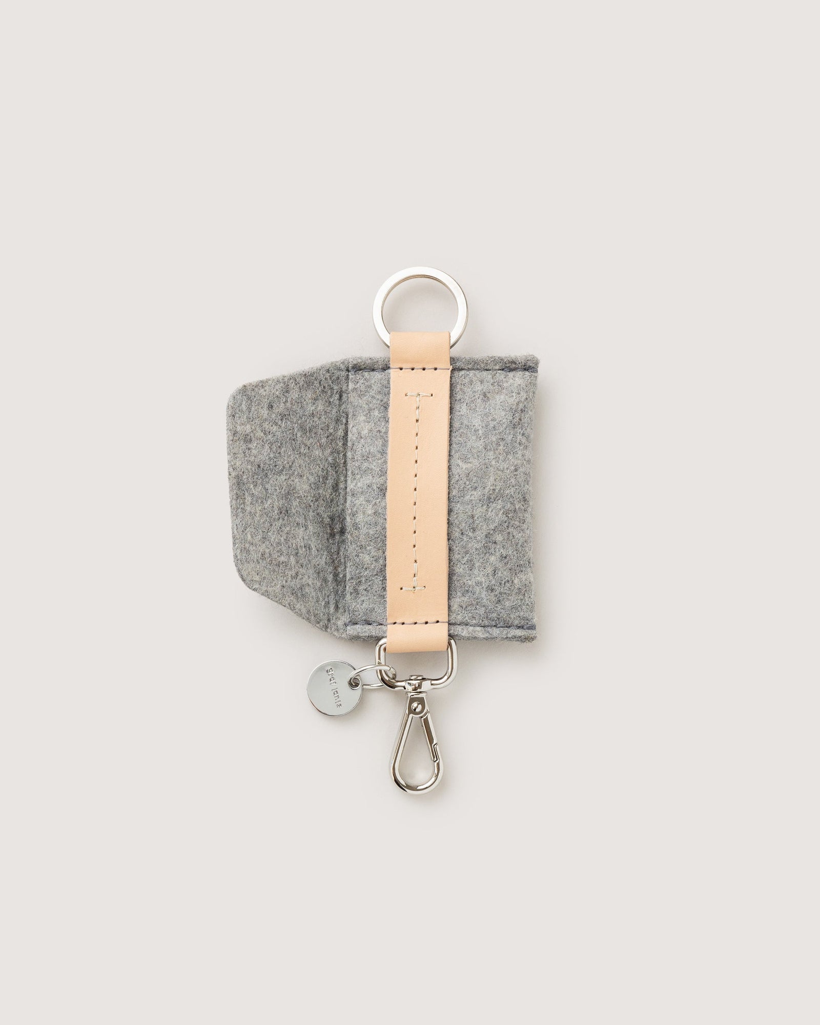 Merino Wool Card Key Fob | Granite x Natural