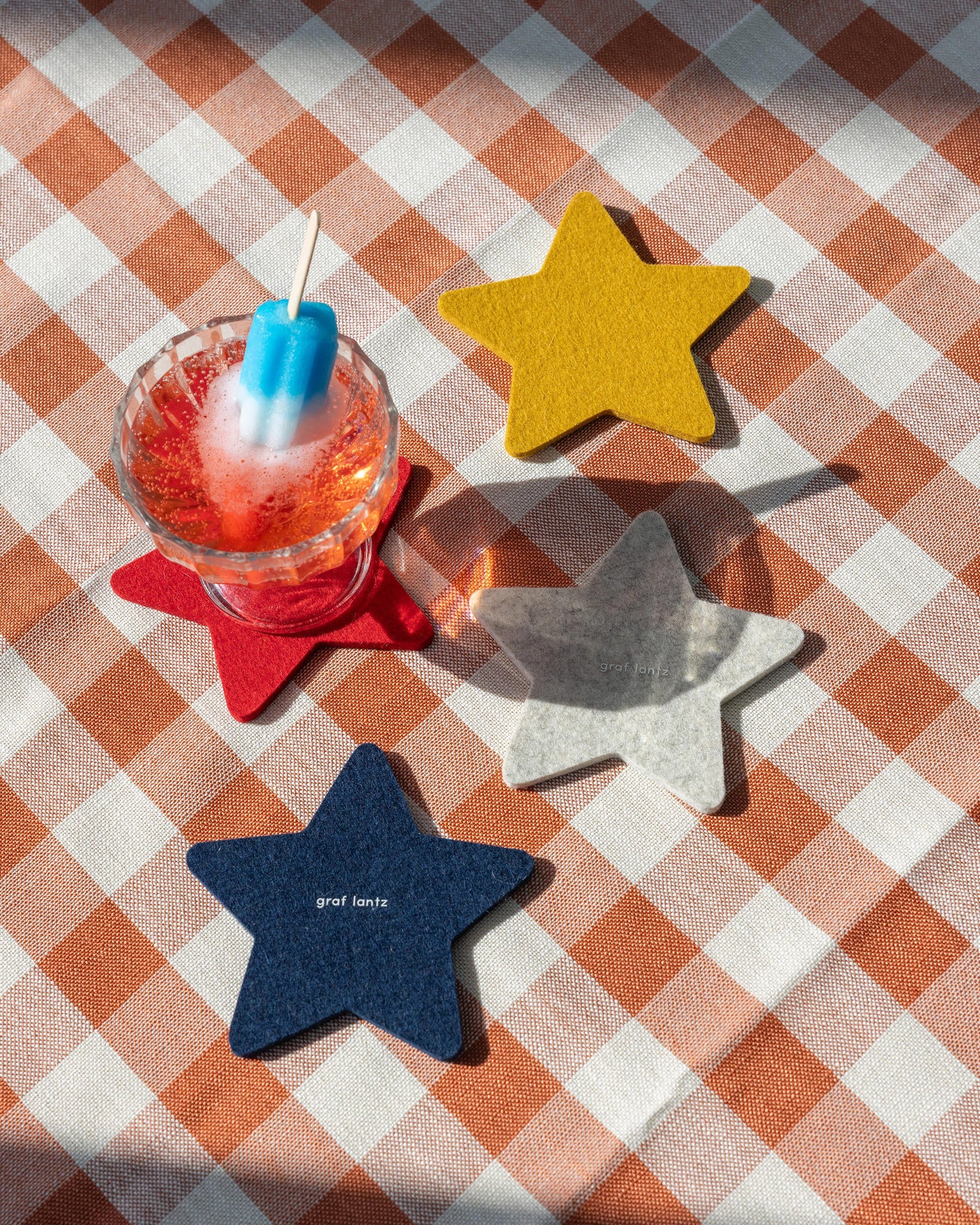 4 Pack Multi | Merino Wool Star Coaster | Americana