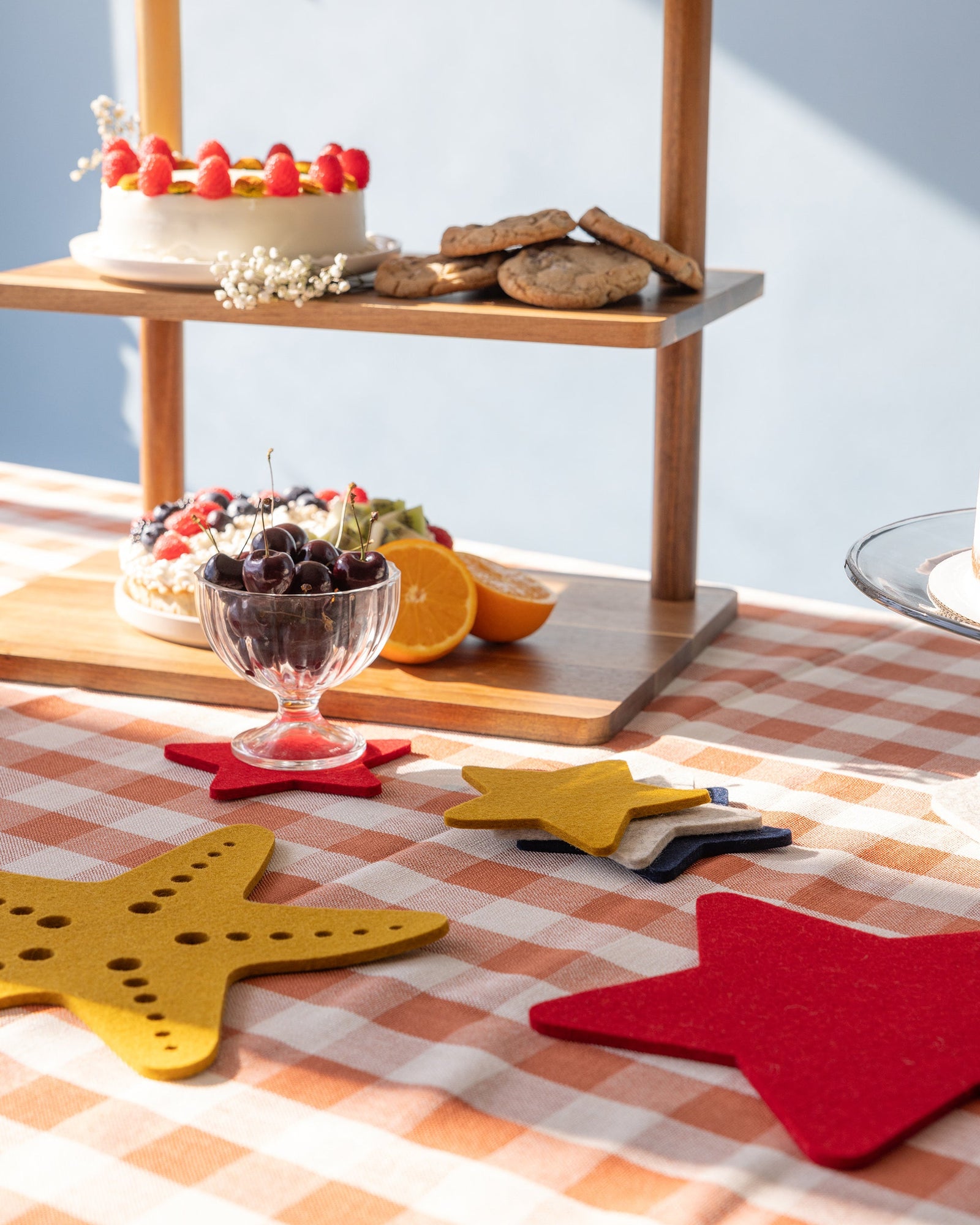 4 Pack Multi | Merino Wool Star Coaster | Americana