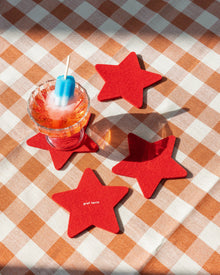 4 Pack Solid | Merino Wool All-Star Coaster | Red