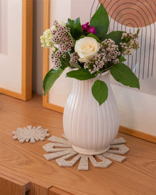 Merino Wool Snowflake Trivet | Heather White