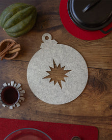 Merino Wool Bauble Trivet | Heather White