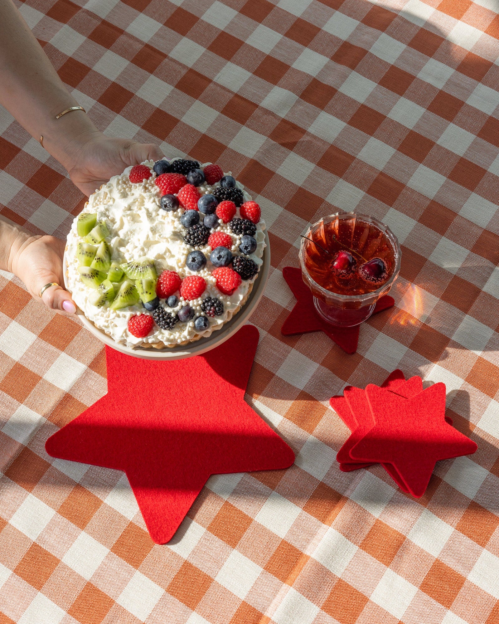 Merino Wool 10" Star Trivet | Red