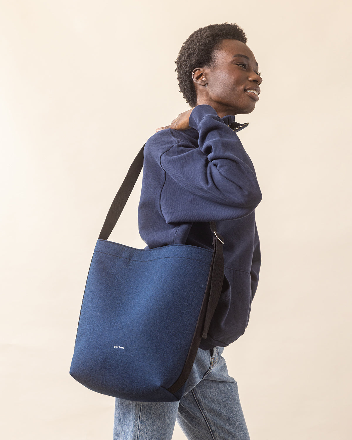 Campus Merino Wool Tote | Marine