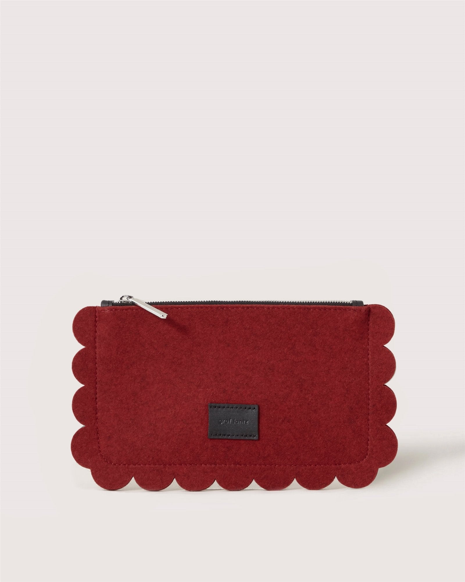 Deco Edge Merino Wool Pouch | Cherry