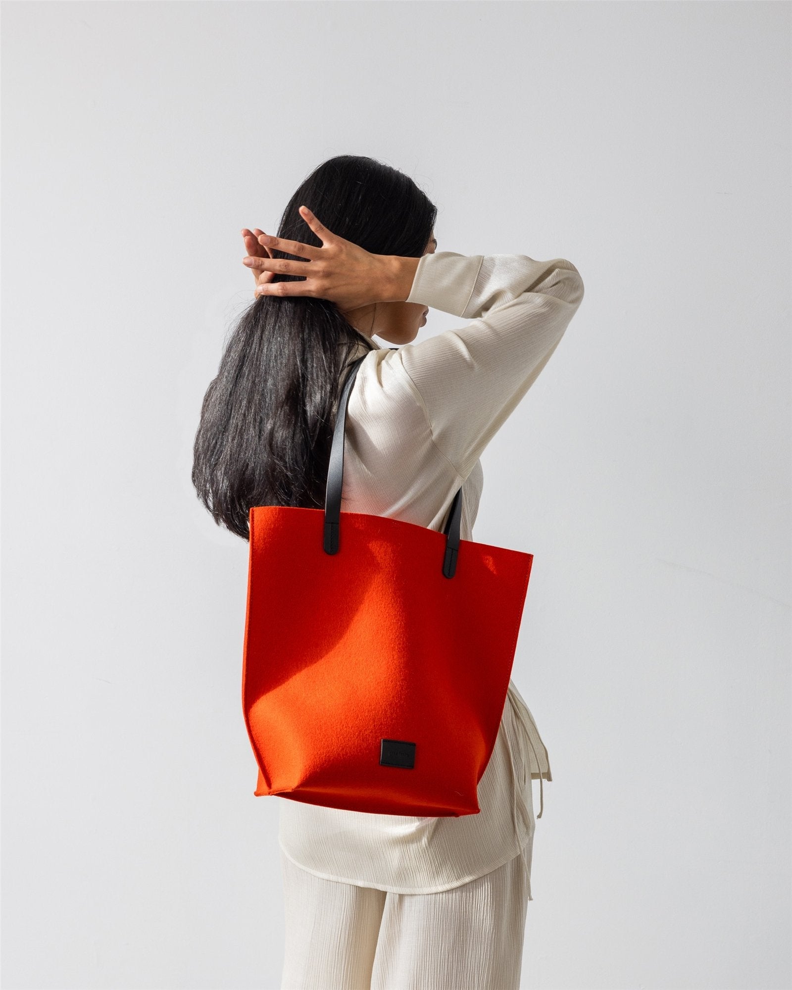 Holiday Hana Merino Wool Tote | Orange