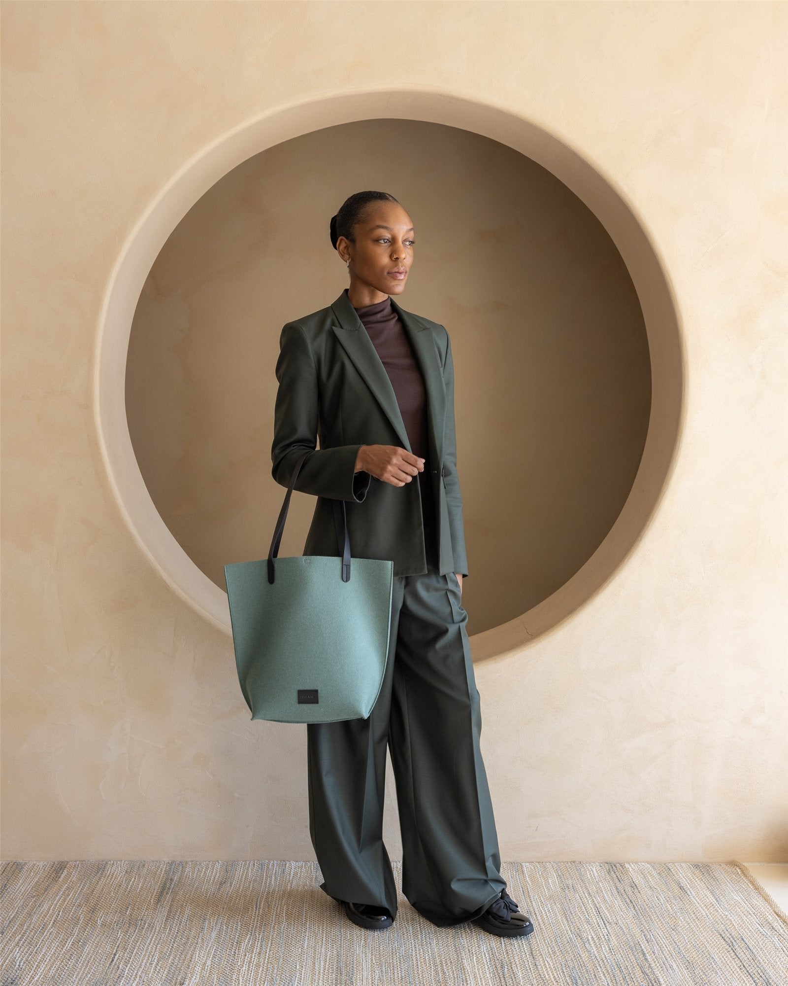 Hana Merino Wool Tote | Spruce