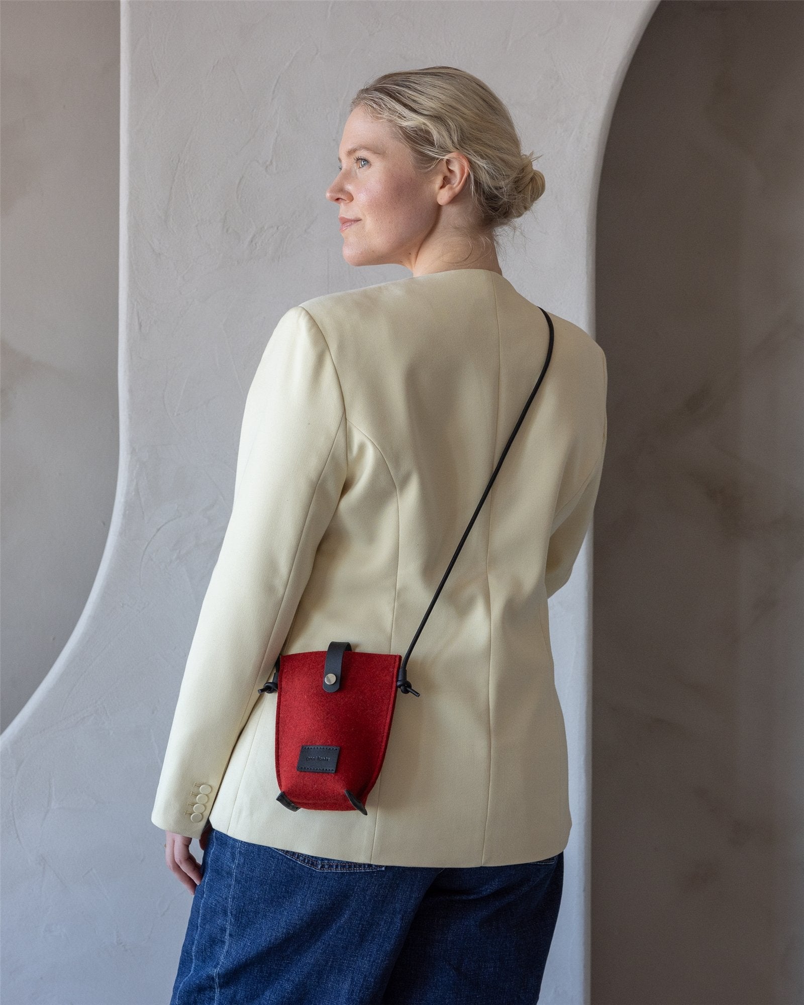 Hana Merino Wool Phone Crossbody | Cherry