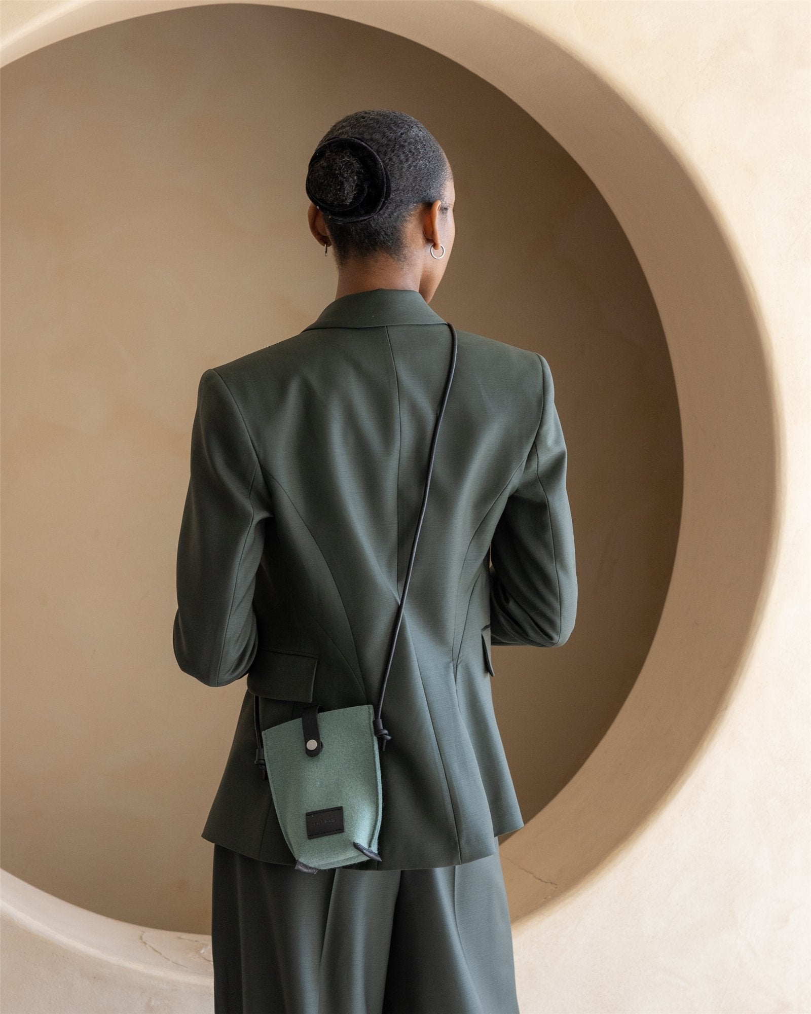 Hana Merino Wool Phone Crossbody | Spruce