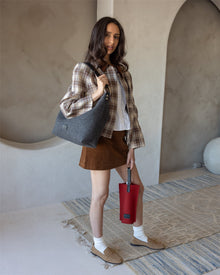 Hana Merino Wool Hobo Bag | Charcoal