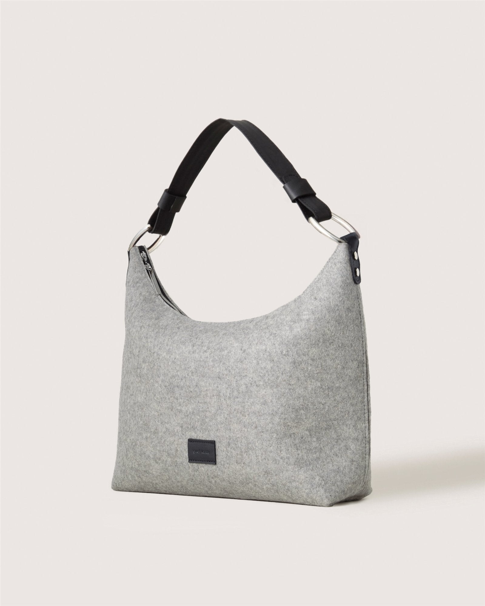 Hana Merino Wool Hobo Bag | Granite